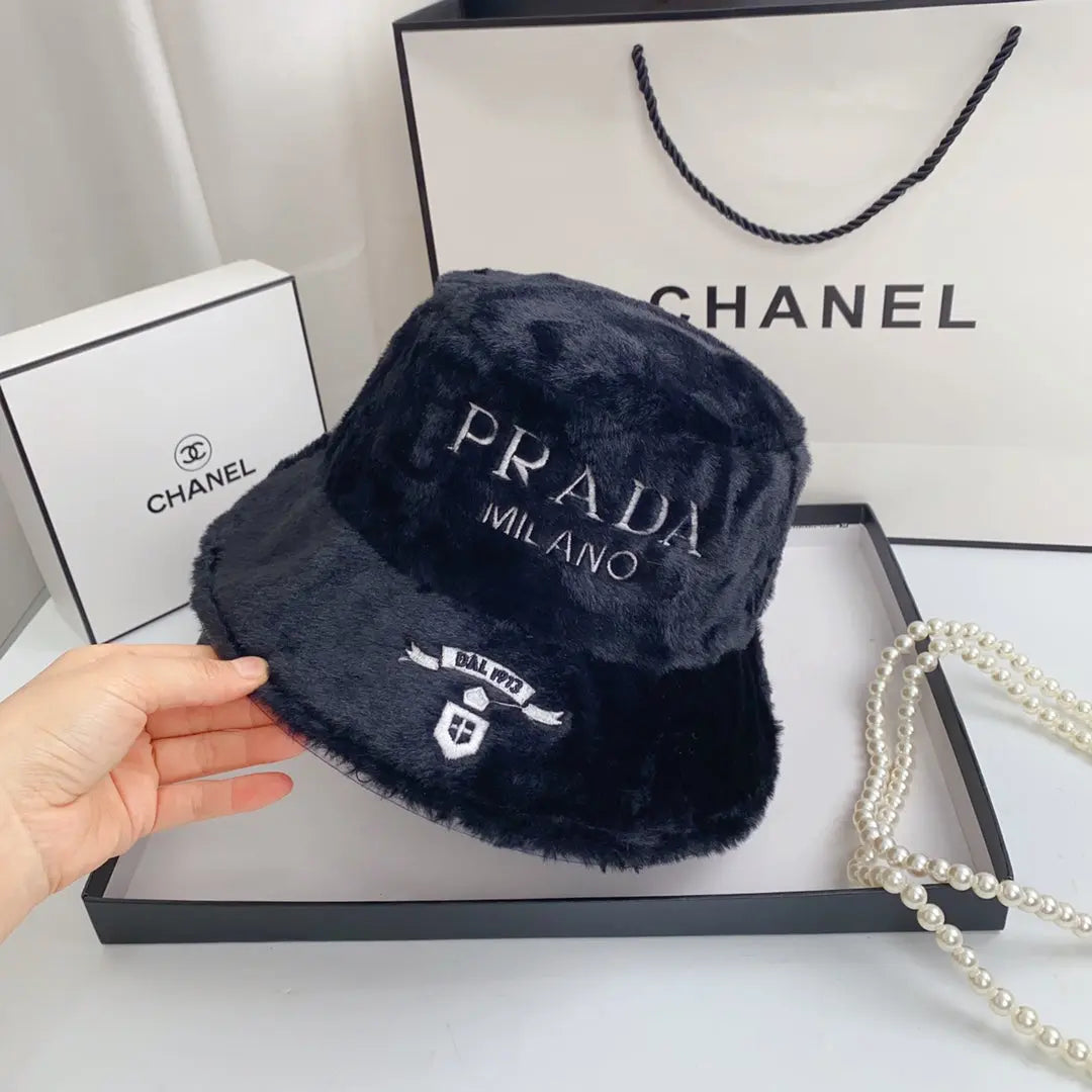 Fashion Milano Plush Faux Fur Bucket Hat | Luxury Designer Winter Hat-s2 mysite