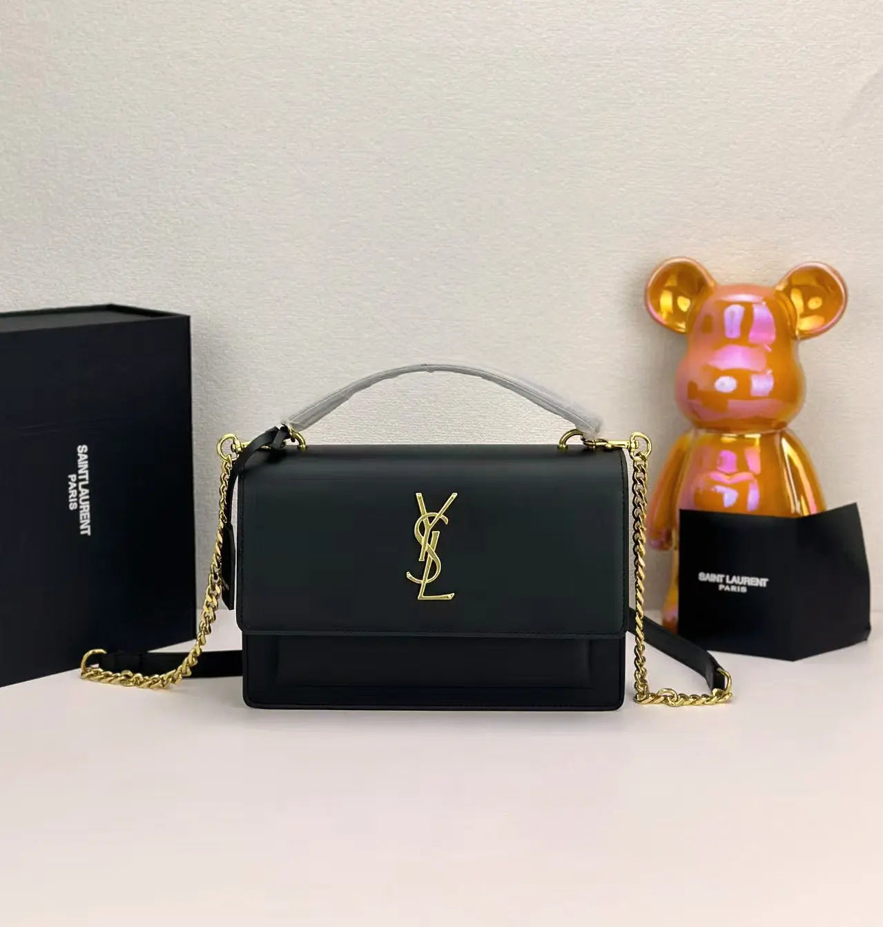 Elegant Gold-Chain Structured Leather Shoulder Bag-18 mysite