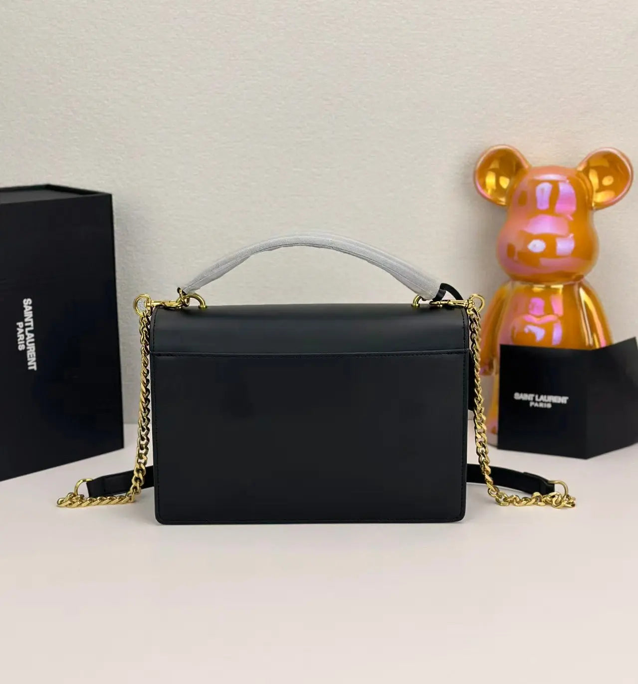 Elegant Gold-Chain Structured Leather Shoulder Bag-18 mysite