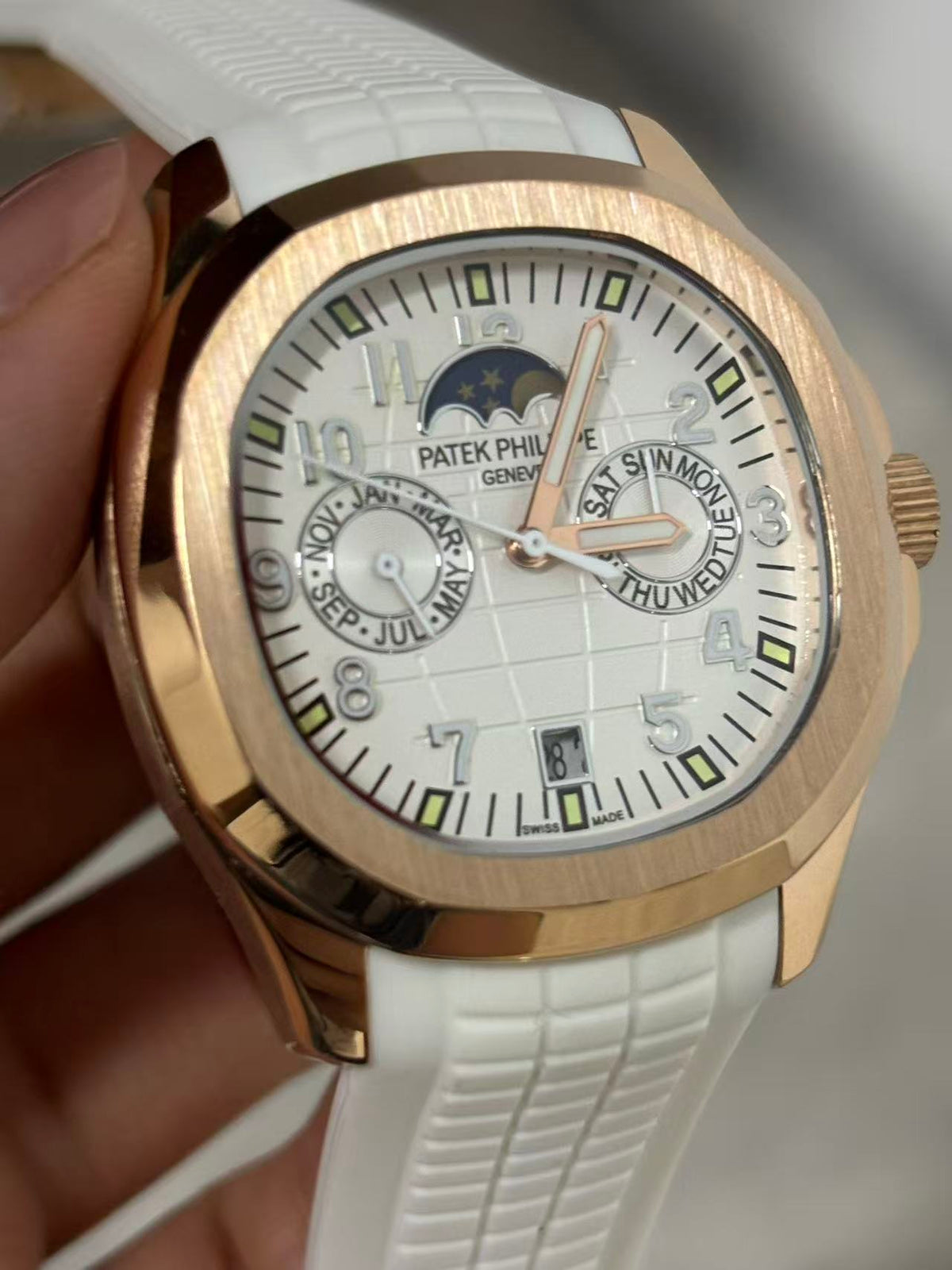 Replica AQUANAUT Moon Phase Not Work Stainless Steel Automatic Mechanical Watch 40mm
