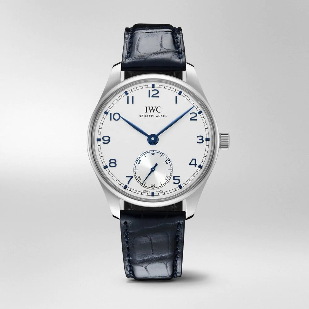 Replica Portuguese Automatic Small Seconds, Ref. IW358305 (Stainless Steel Case, Blue Dial, Black Alligator Leather Strap, 40.4mm)