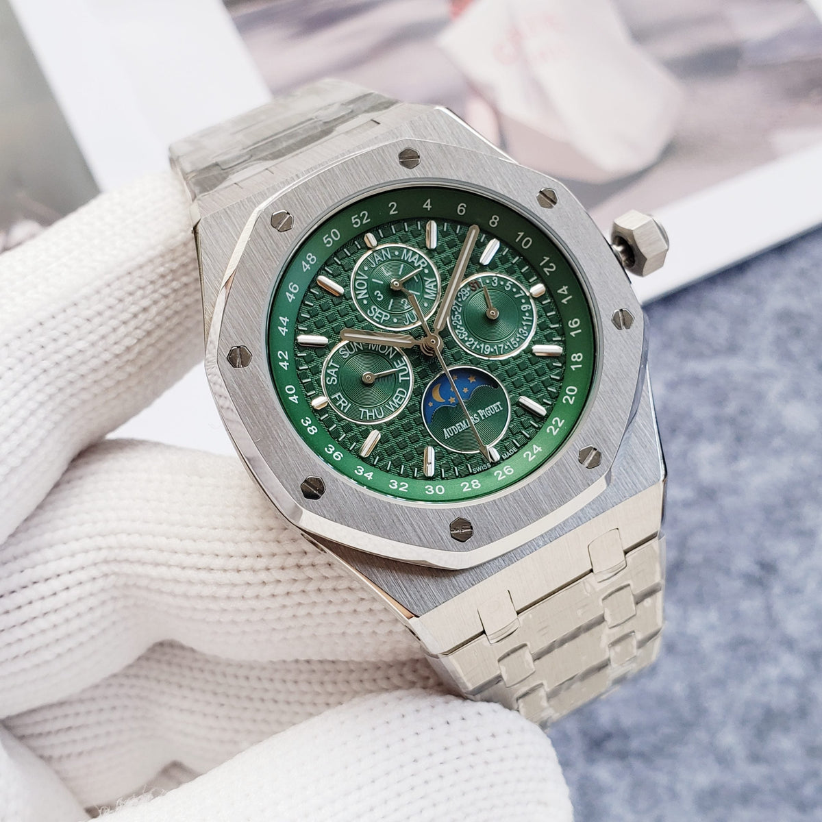 Replica Royal Oak Moonphase 904l Stainless Steel Automatic Mechanical Watch 42mm