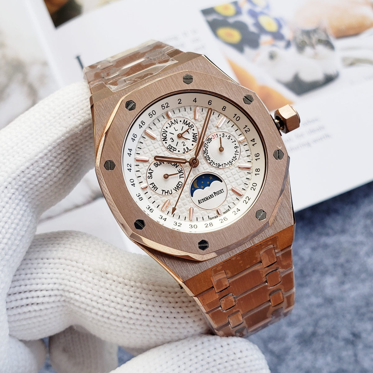Replica Royal Oak Moonphase 904l Stainless Steel Automatic Mechanical Watch 42mm