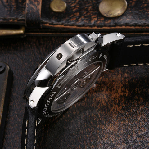 904l Stainless Steel Automatic Mechanical Watch Leather Strap 44MM Mens Watches