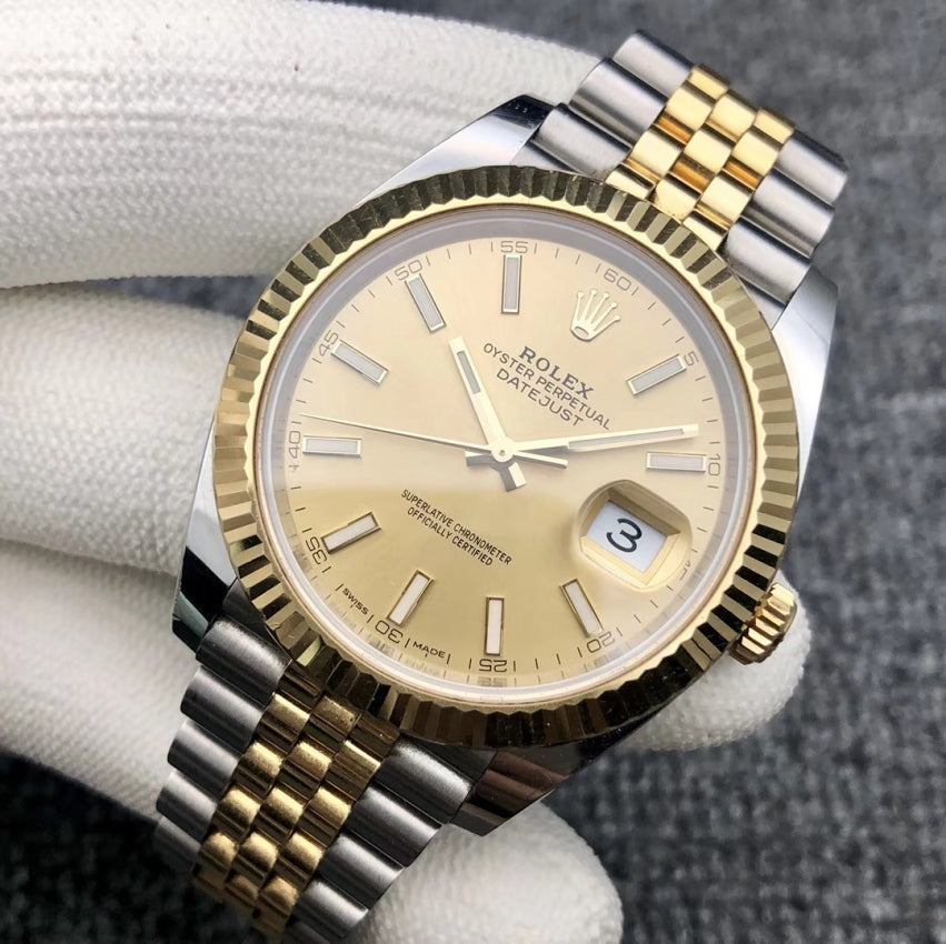 Automatic Watch for Men Replica DateJust Silver Gold Dial