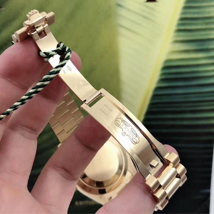 40mm Automatic Watch Replica Daydate Gold Black Belt 061316