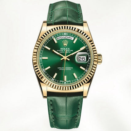 Automatic Watch Replica daydate leather blet green 061326