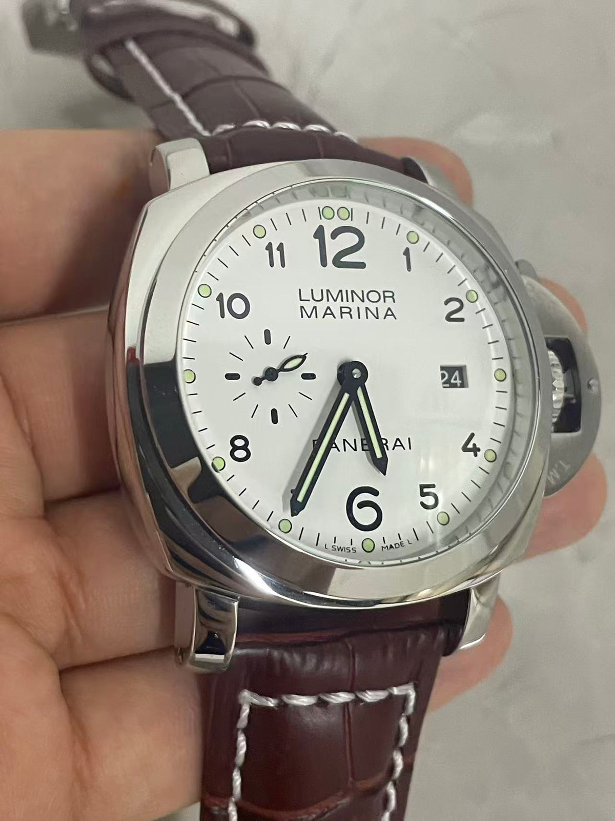 Replica LUMINOR DUE 904L Stainless Steel Automatic Mechanical Watch Mens Watches 45mm