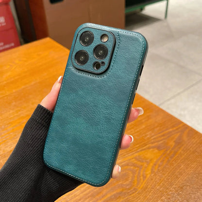 Premium Vintage Leather iPhone Case – Soft Touch Shockproof Protective Cover-s2 mysite