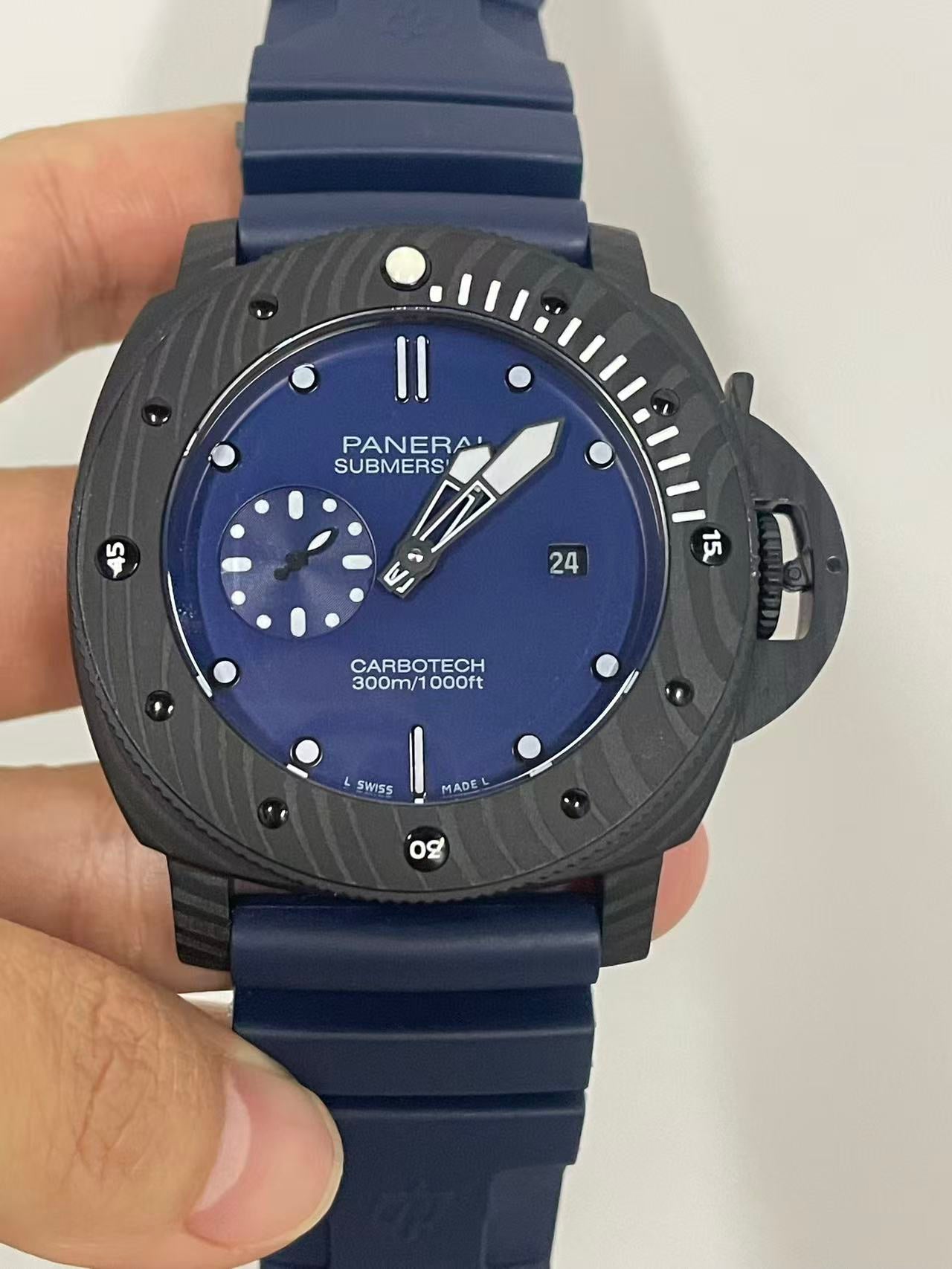 904l Stainless Steel Automatic Mechanical Watch Rrubber Strap Mens Watches 47MM