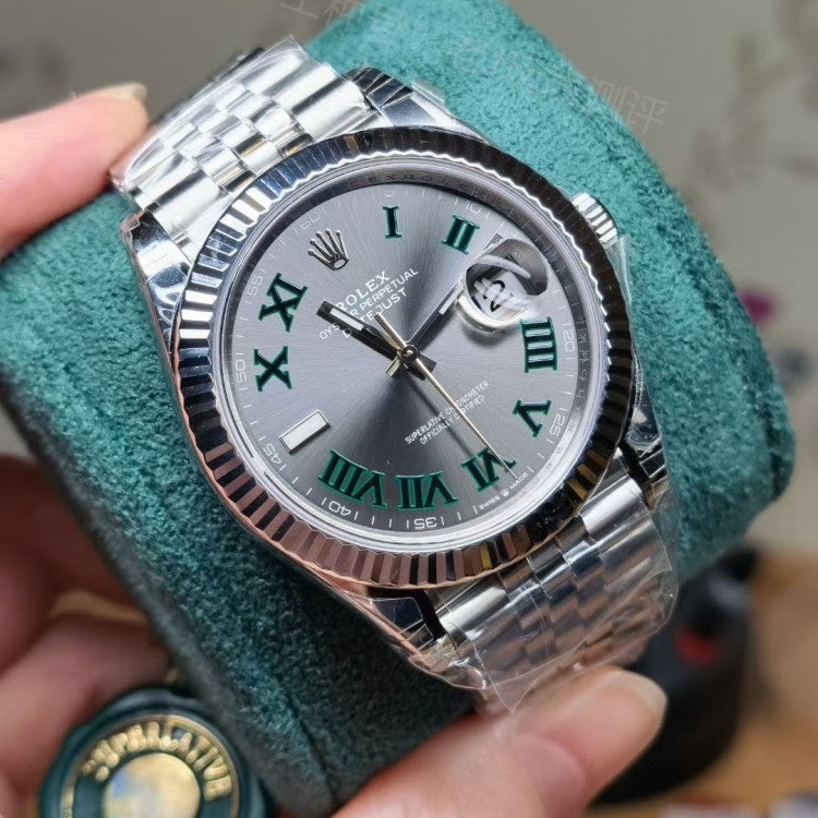 Automatic Watch for Men Replica DateJust Silver Green Dial 100514