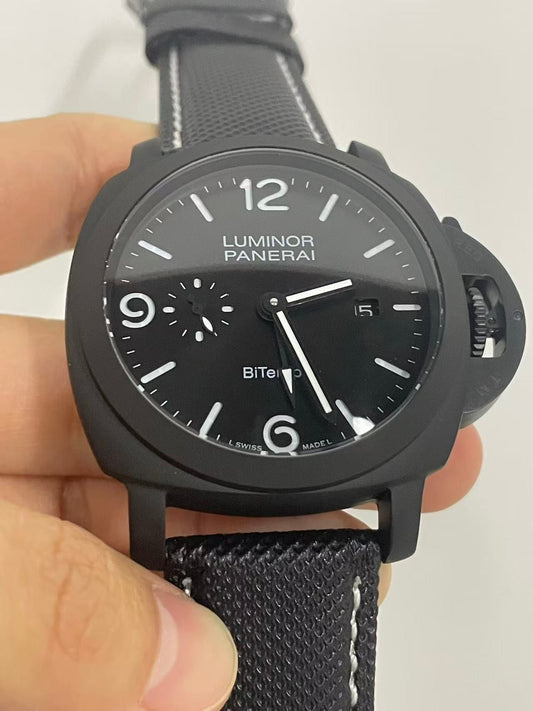 904l LUMINOR Stainless Steel Automatic Mechanical Watch Leather Strap Mens Watches 45MM