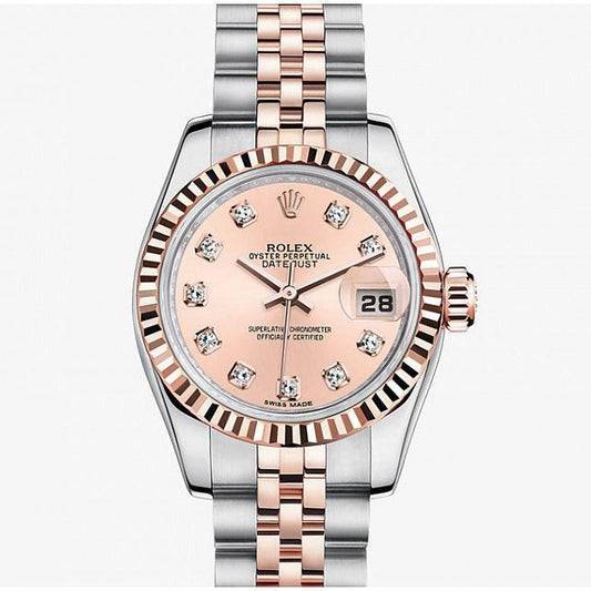 Automatic 31mm Women Watch Replica Datejust Silverrose Belt 061307