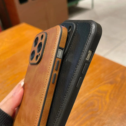 Premium Vintage Leather iPhone Case – Soft Touch Shockproof Protective Cover-s2 mysite