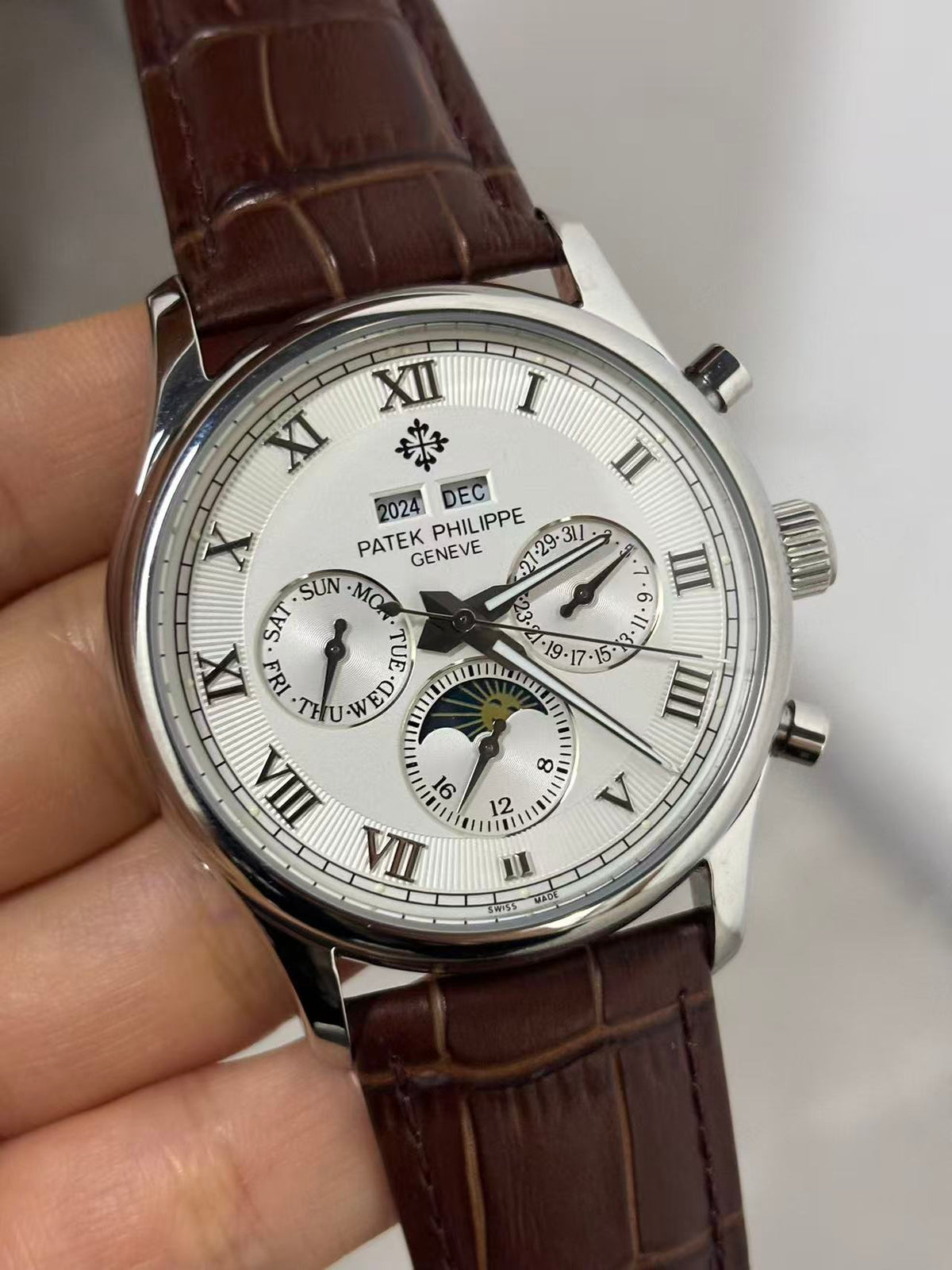 Replica Moon Phase Stainless Steel Automatic Mechanical Watch 40mm