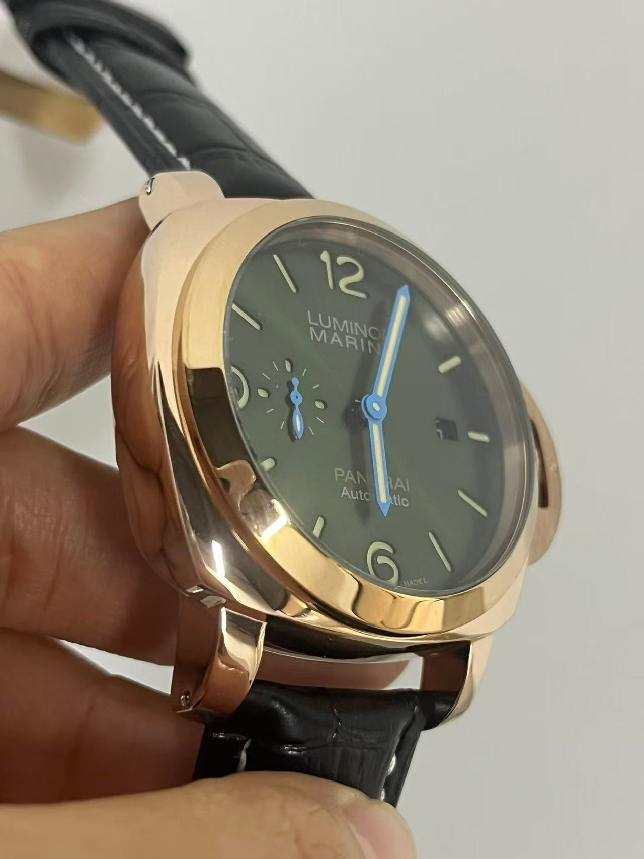 904l LUMINOR Stainless Steel Automatic Mechanical Watch Leather Strap Mens Watches 45MM