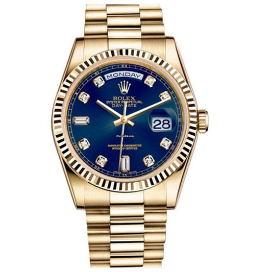 40mm Automatic Watch Replica Daydate Gold Blue 061312