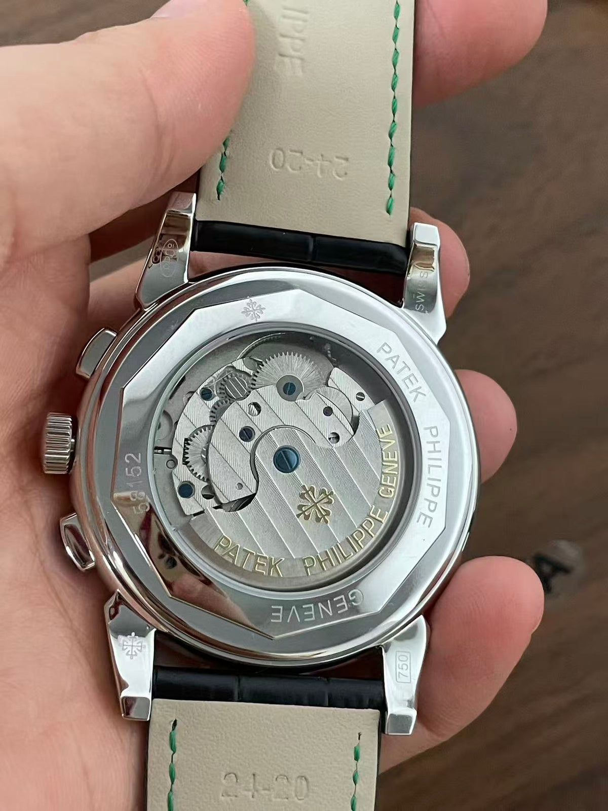 Replica Leather Moon Phase Stainless Steel Automatic Mechanical Watch 40mm