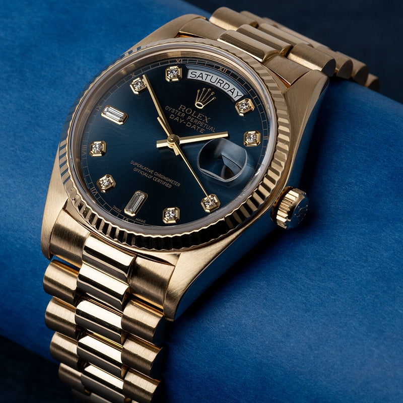 40mm Automatic Watch Replica Daydate Gold Blue 061312