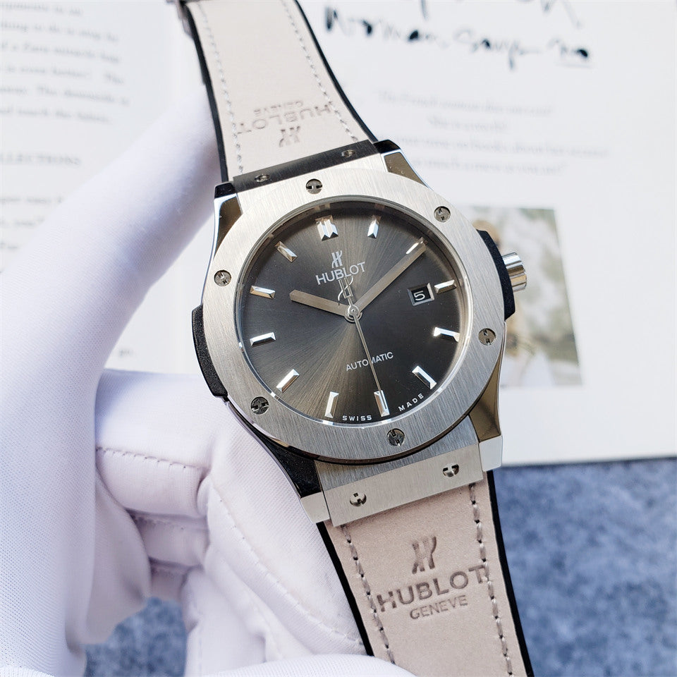 Luxury CLASSIC FUSION Automatic Watch for Men Mechanical Wristwatch Stainless Steel Leather Strap 42mm Dial