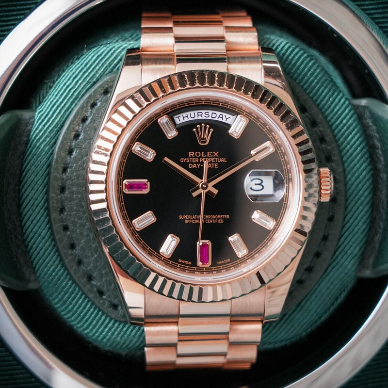 40mm Automatic Watch Replica Daydate Rosegold Belt 061315