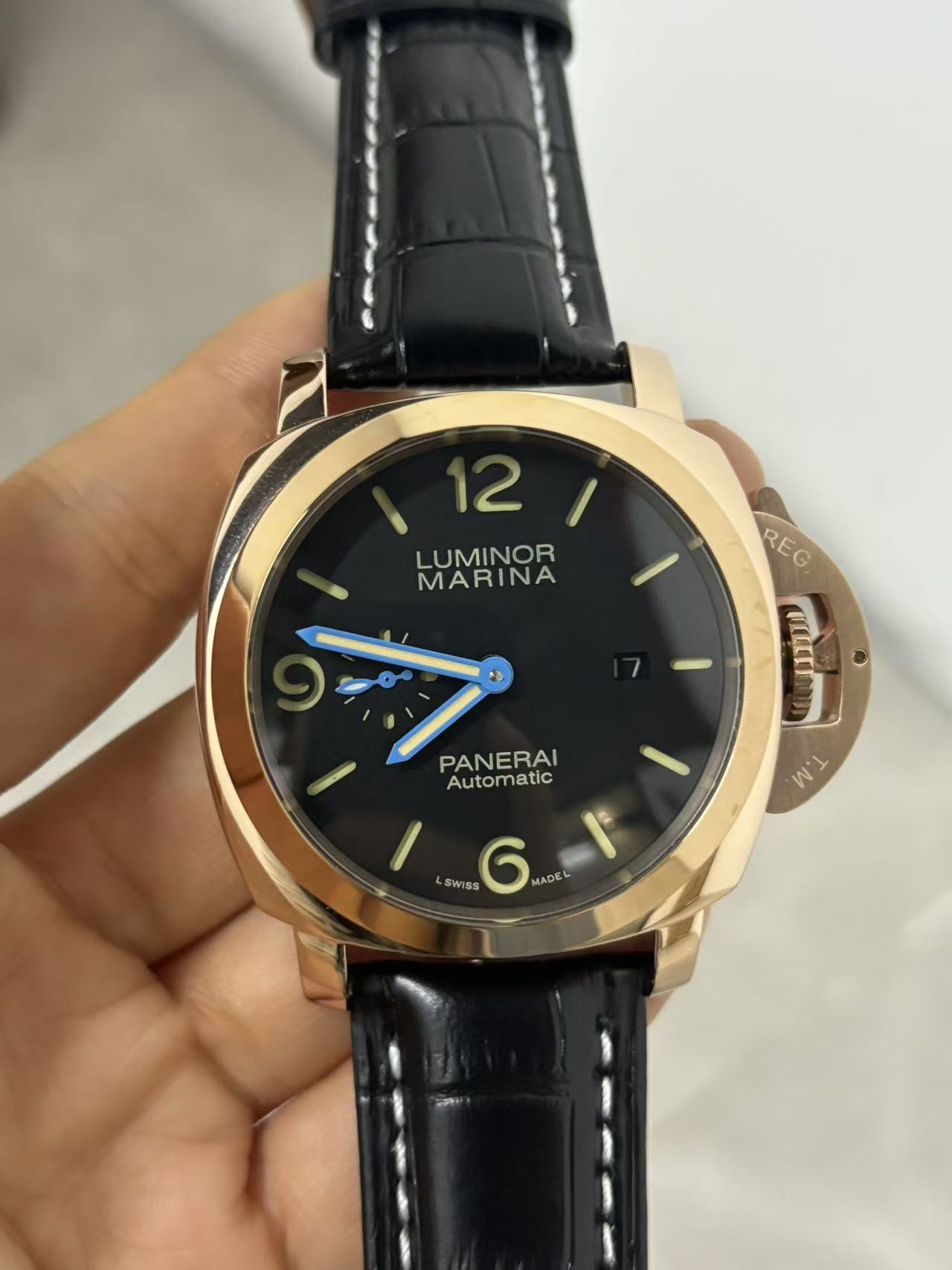 904l LUMINOR Stainless Steel Automatic Mechanical Watch Leather Strap Mens Watches 45MM
