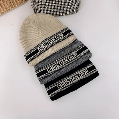 Vintage Oblique Wool Knit Beanie | Luxury Designer Winter Hat-s2 mysite