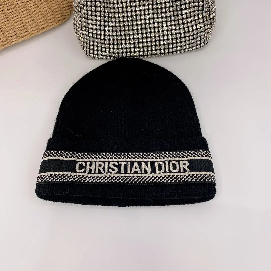 Vintage Oblique Wool Knit Beanie | Luxury Designer Winter Hat-s2 mysite