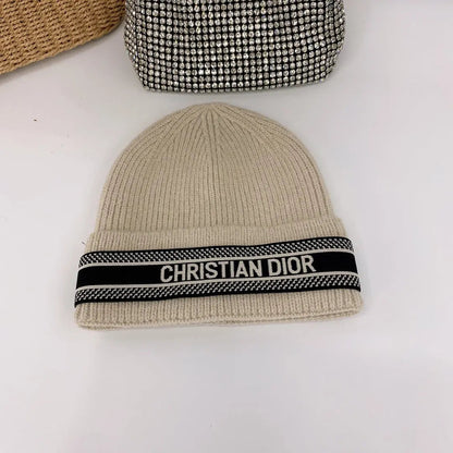 Vintage Oblique Wool Knit Beanie | Luxury Designer Winter Hat-s2 mysite