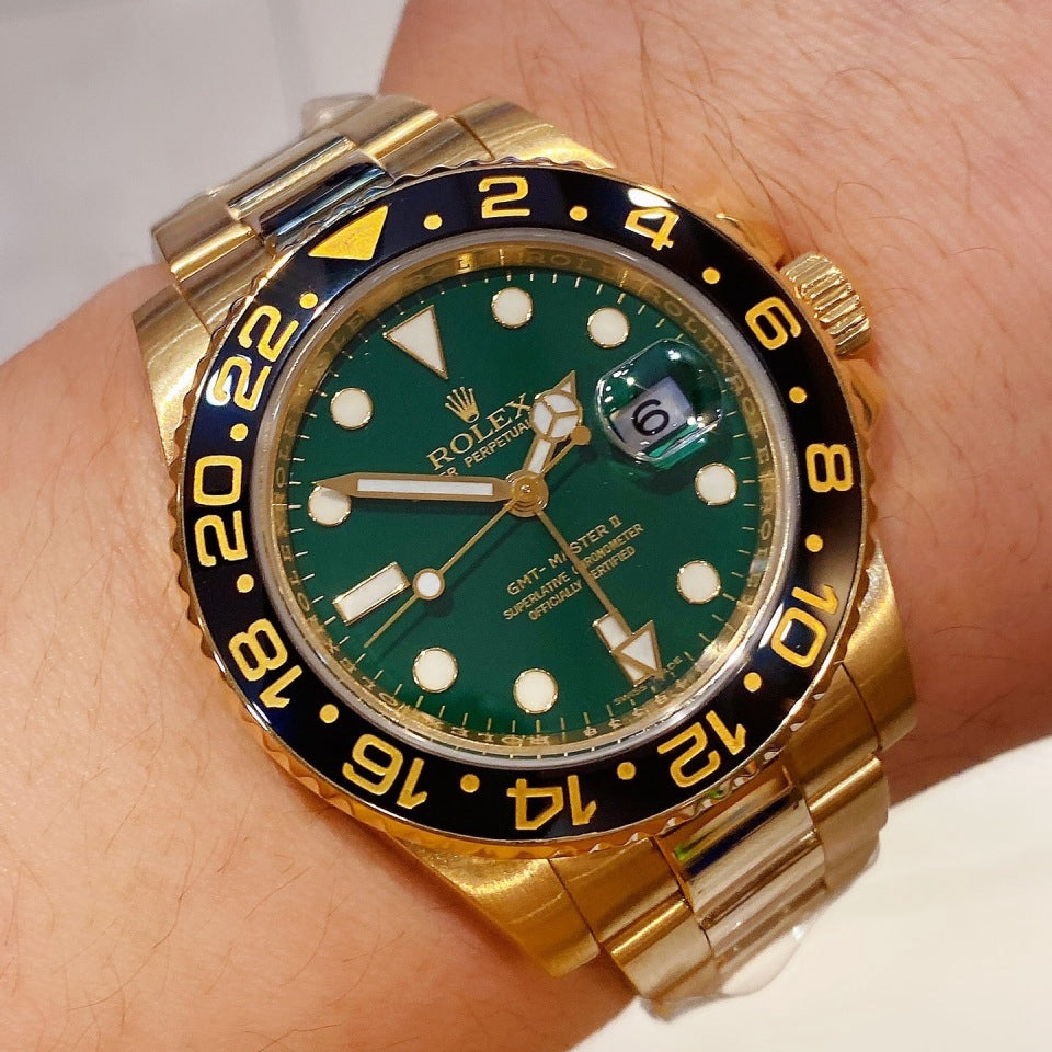 Automatic Watch Replica GMT Master II GOLD GREEN 100711
