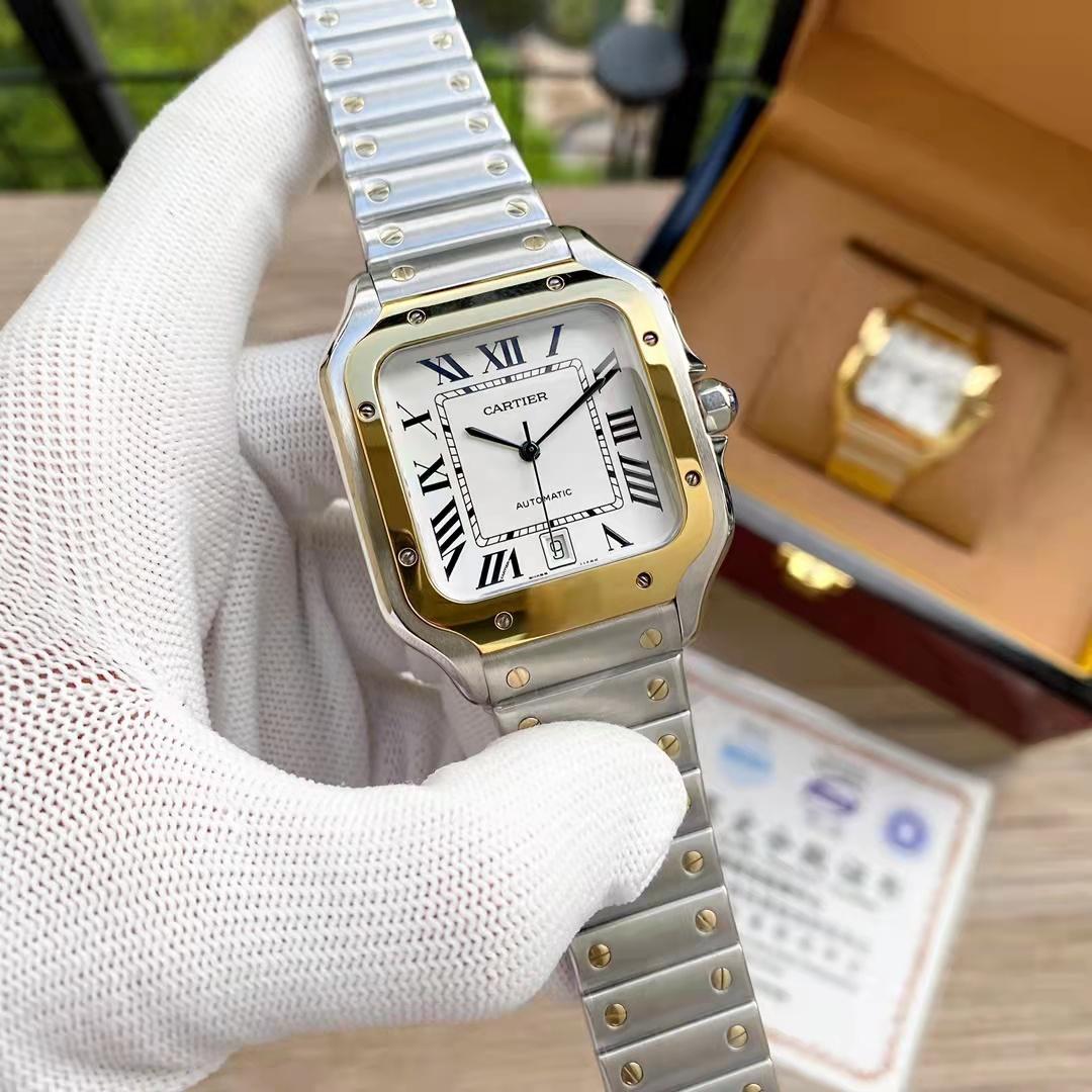 Replica Santos 904l Stainless Steel Automatic Mechanical Watch 39mm-1