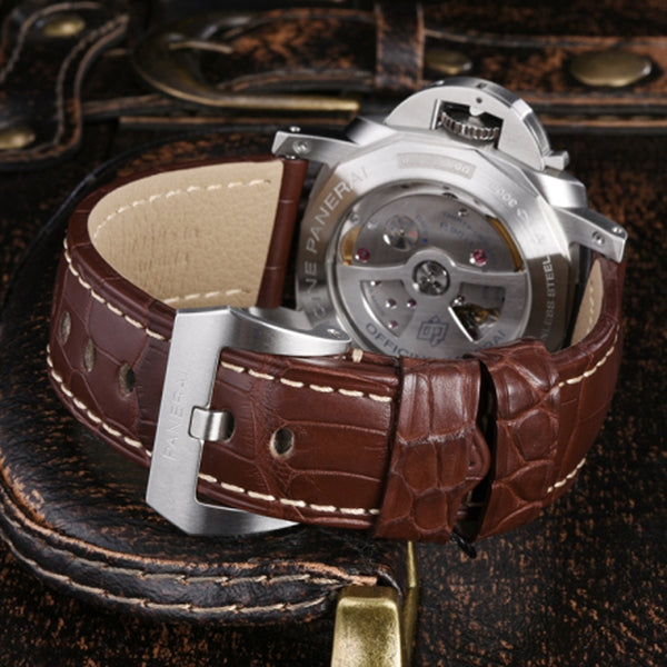 904l Stainless Steel Automatic Mechanical Watch Leather Strap 44MM Mens Watches