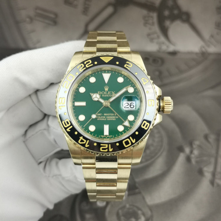 Automatic Watch Replica GMT Master II GOLD GREEN 100711