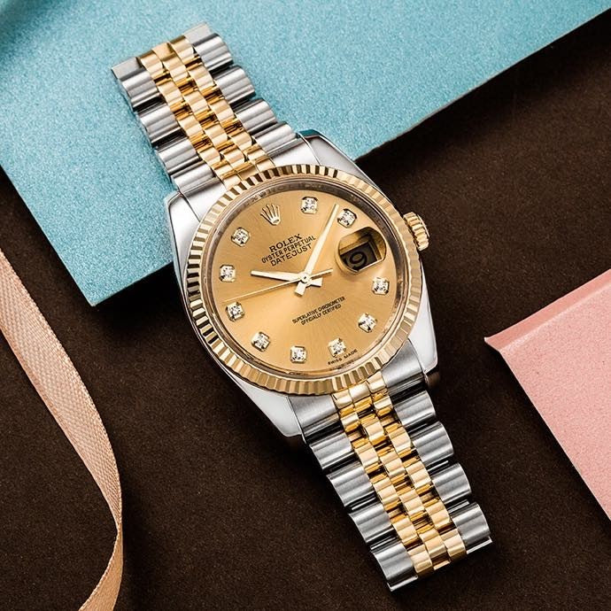 Automatic Watch for Men Replica DateJust Gold Black Dial 40mm R061201