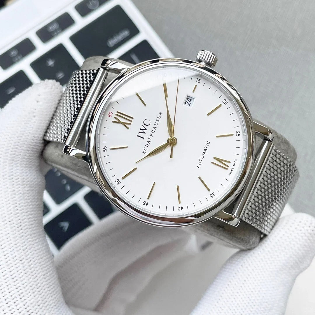 Replica Portofino Automatic IW356505 Steel White Dial Milanese Mesh Bracelet 40mm
