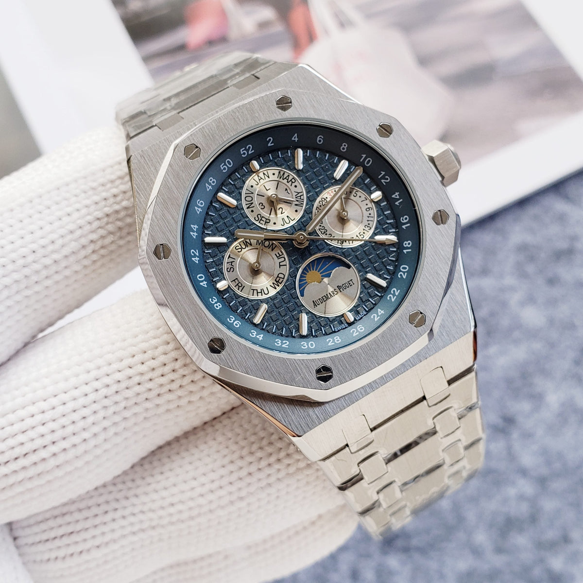 Replica Royal Oak Moonphase 904l Stainless Steel Automatic Mechanical Watch 42mm