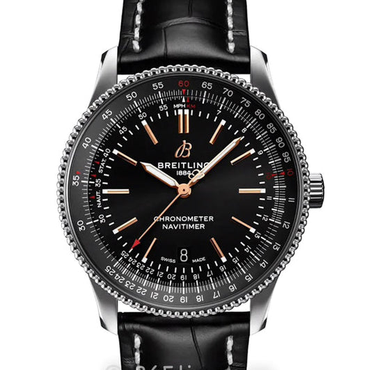 Luxury Automatic Watch for Leather Strap Aviation Timing 46mm Automatic Mechanical Watch