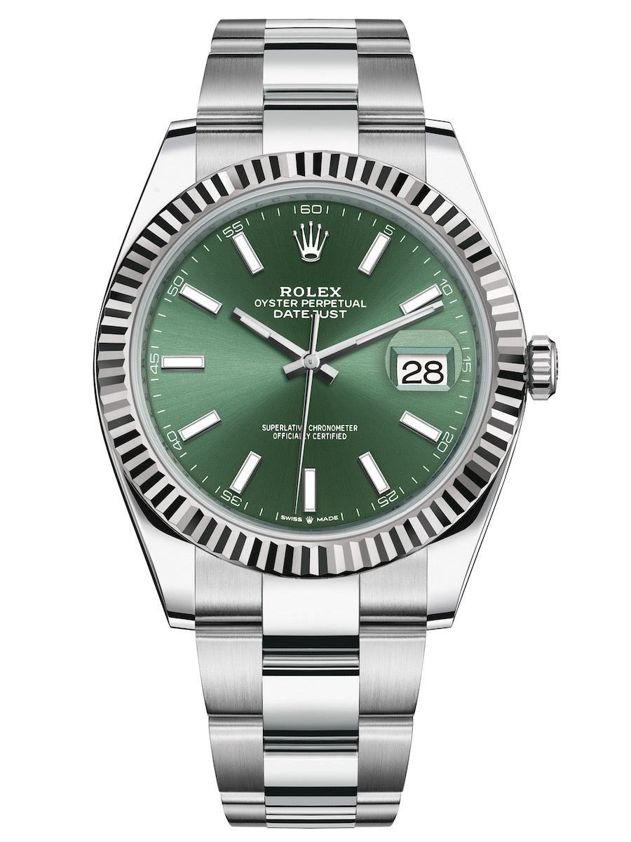 Automatic Watch for Men Replica DateJust Silver Green Dial
