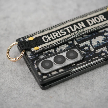 Luxury Brand C Dior Belt Embroidery Case For Samsung Z Fold-1 mysite