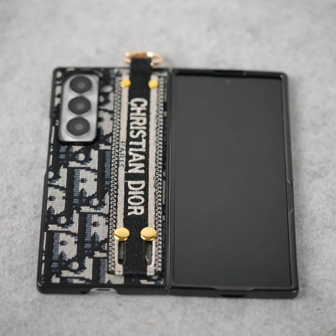 Luxury Brand C Dior Belt Embroidery Case For Samsung Z Fold-1 mysite