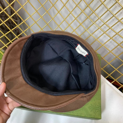 Classic GG Metal Logo Octagonal Flat Cap | Luxury Designer Cashmere Hat-s2 mysite