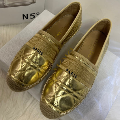 GRANVILLE ESPADRILLE GOLD QUILTED CANNAGE CALFSKIN mysite