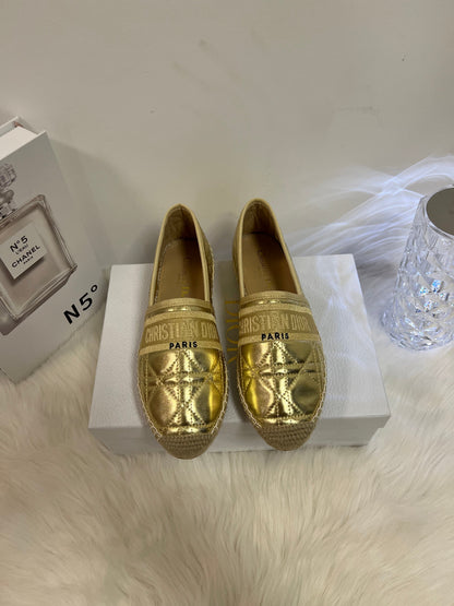 GRANVILLE ESPADRILLE GOLD QUILTED CANNAGE CALFSKIN mysite