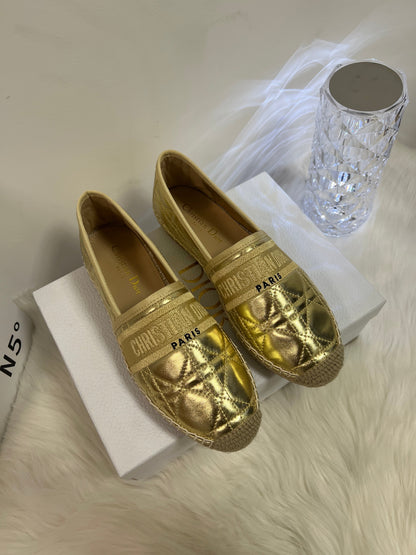 GRANVILLE ESPADRILLE GOLD QUILTED CANNAGE CALFSKIN mysite