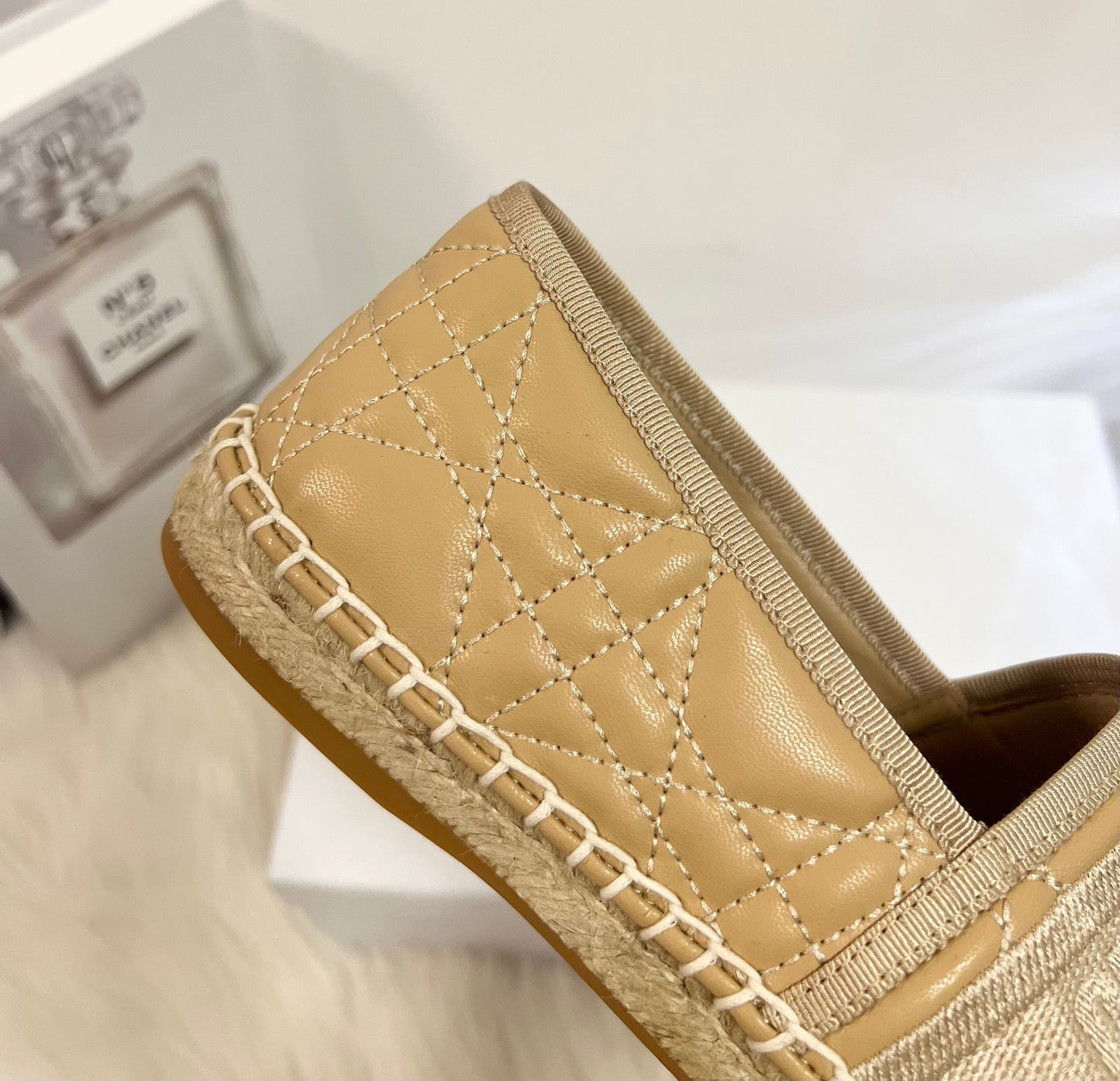 GRANVILLE ESPADRILLE CAMEL BEIGE QUILTED CANNAGE CALFSKIN mysite
