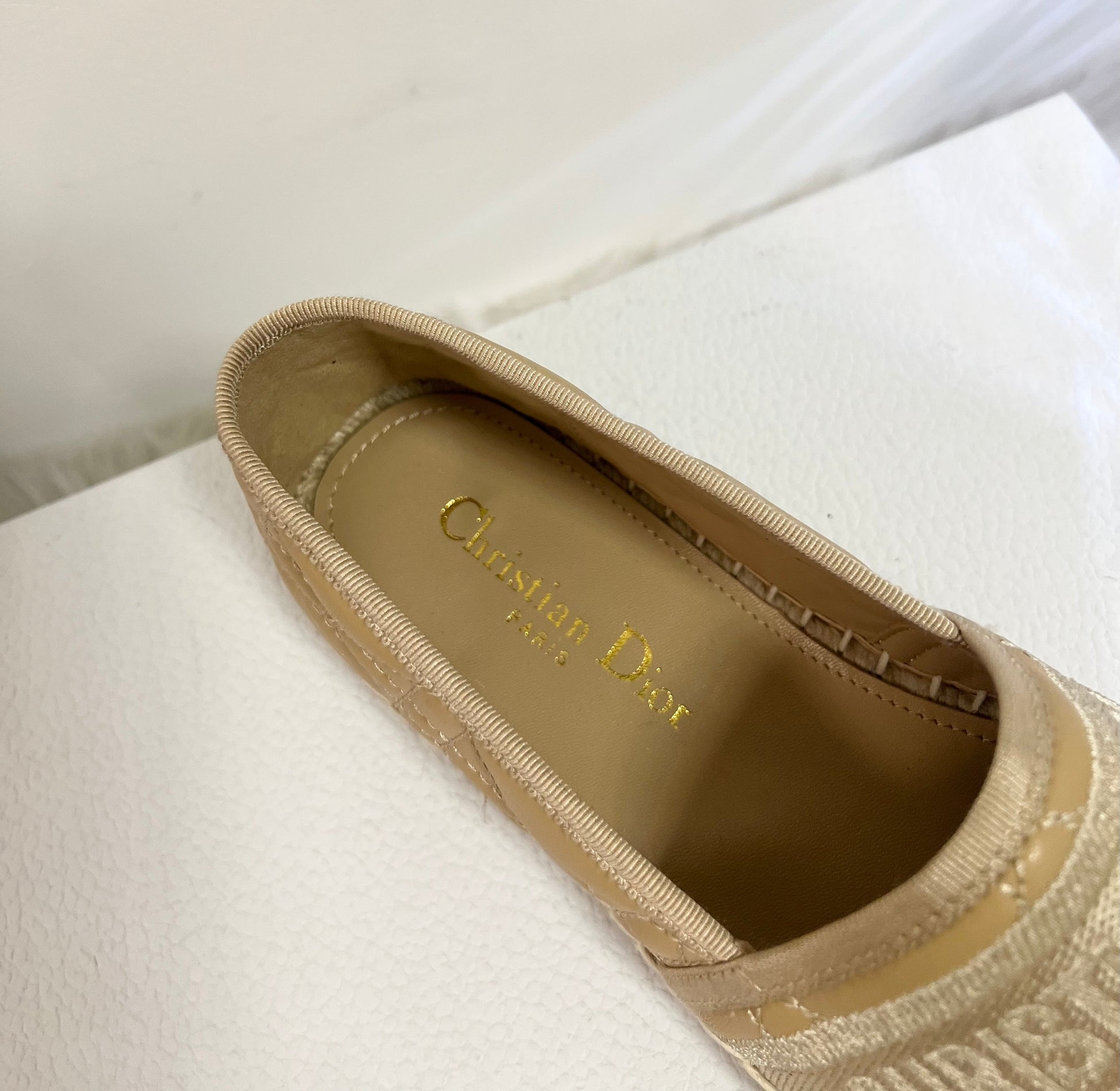 GRANVILLE ESPADRILLE CAMEL BEIGE QUILTED CANNAGE CALFSKIN mysite