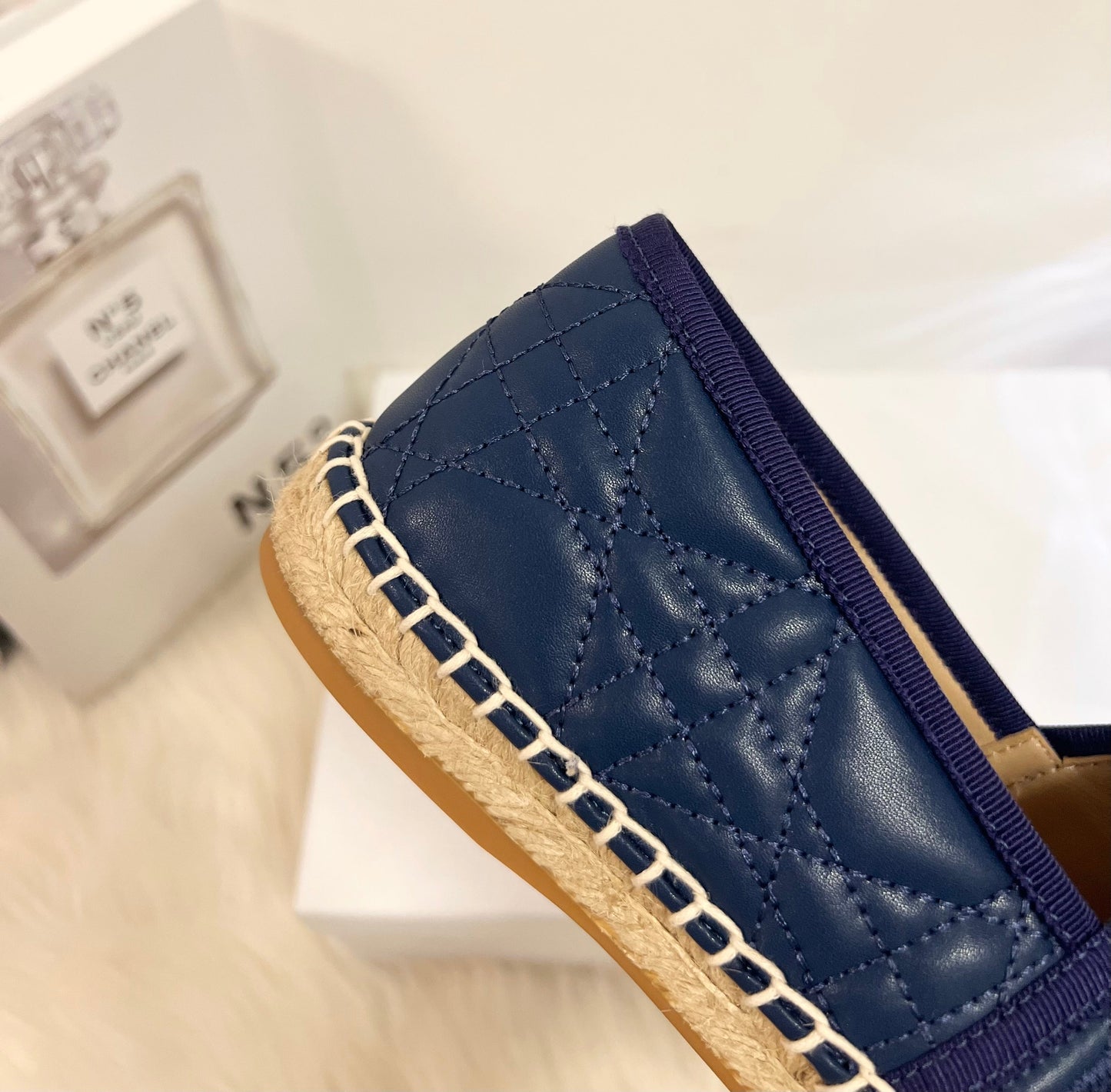 GRANVILLE ESPADRILLE NAVY BLUE QUILTED CANNAGE CALFSKIN mysite