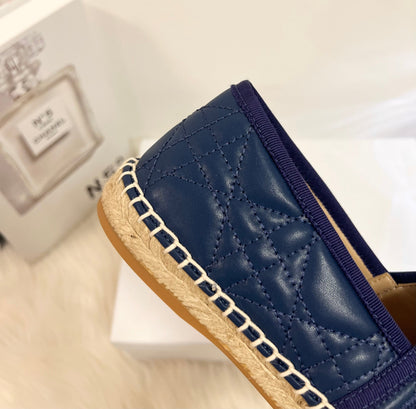 GRANVILLE ESPADRILLE NAVY BLUE QUILTED CANNAGE CALFSKIN mysite