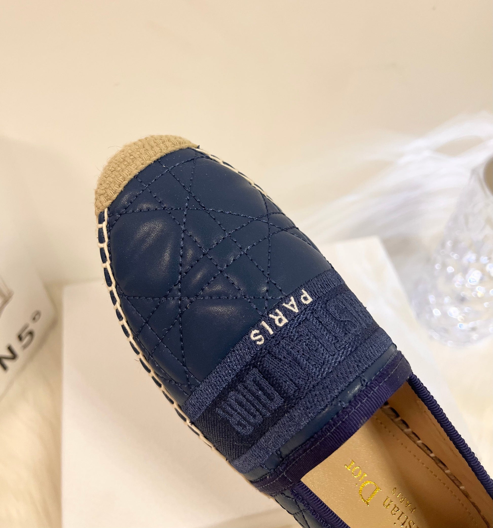 GRANVILLE ESPADRILLE NAVY BLUE QUILTED CANNAGE CALFSKIN mysite