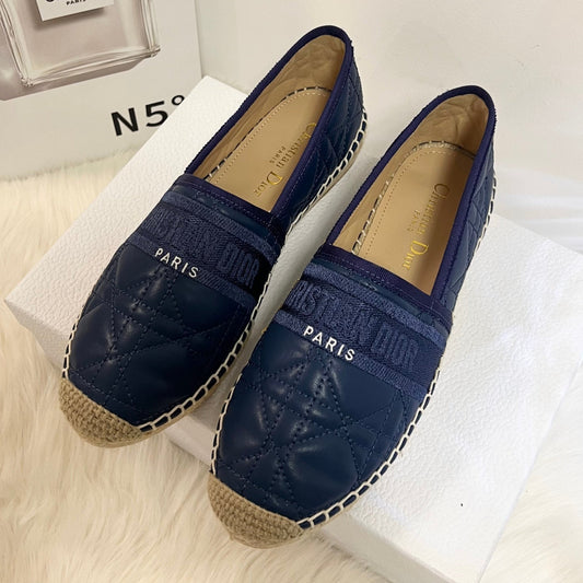 GRANVILLE ESPADRILLE NAVY BLUE QUILTED CANNAGE CALFSKIN mysite